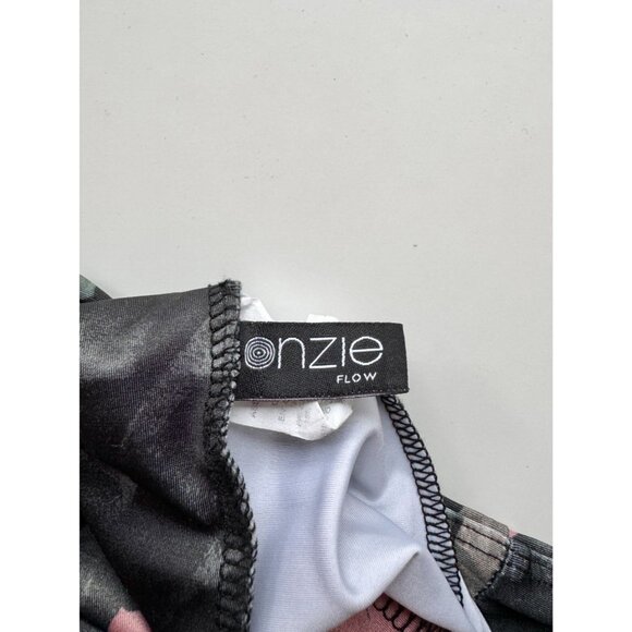 ONZIE Alpina Green Peony Floral Printed High Rise Ankle Leggings, Size M/L - Picture 10 of 13